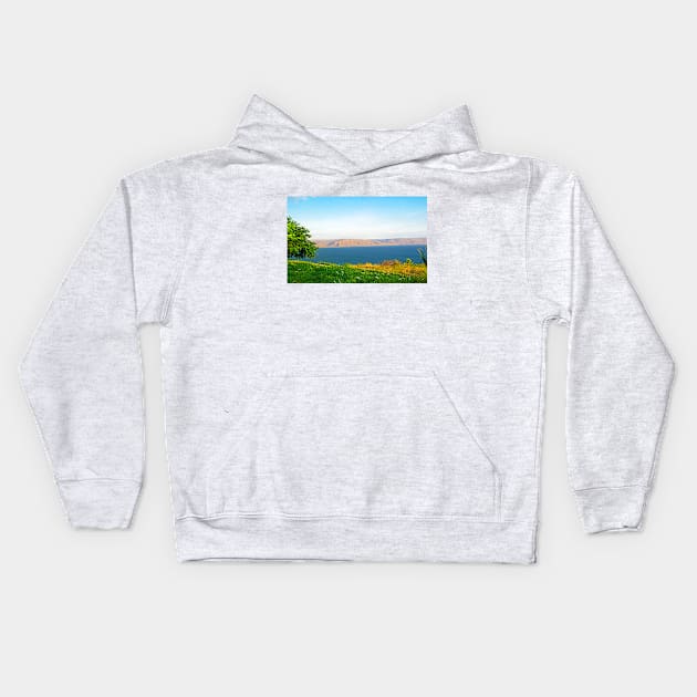 Sea of Galilee Israel Kids Hoodie by lauradyoung